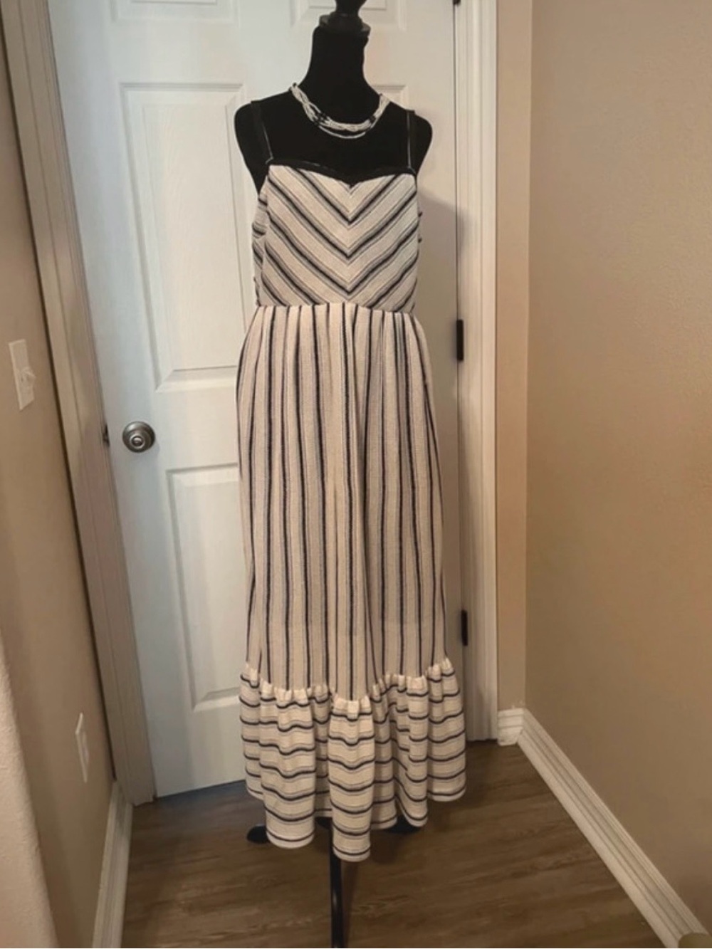 Striped Sleeveless Maxi Summer Sundress